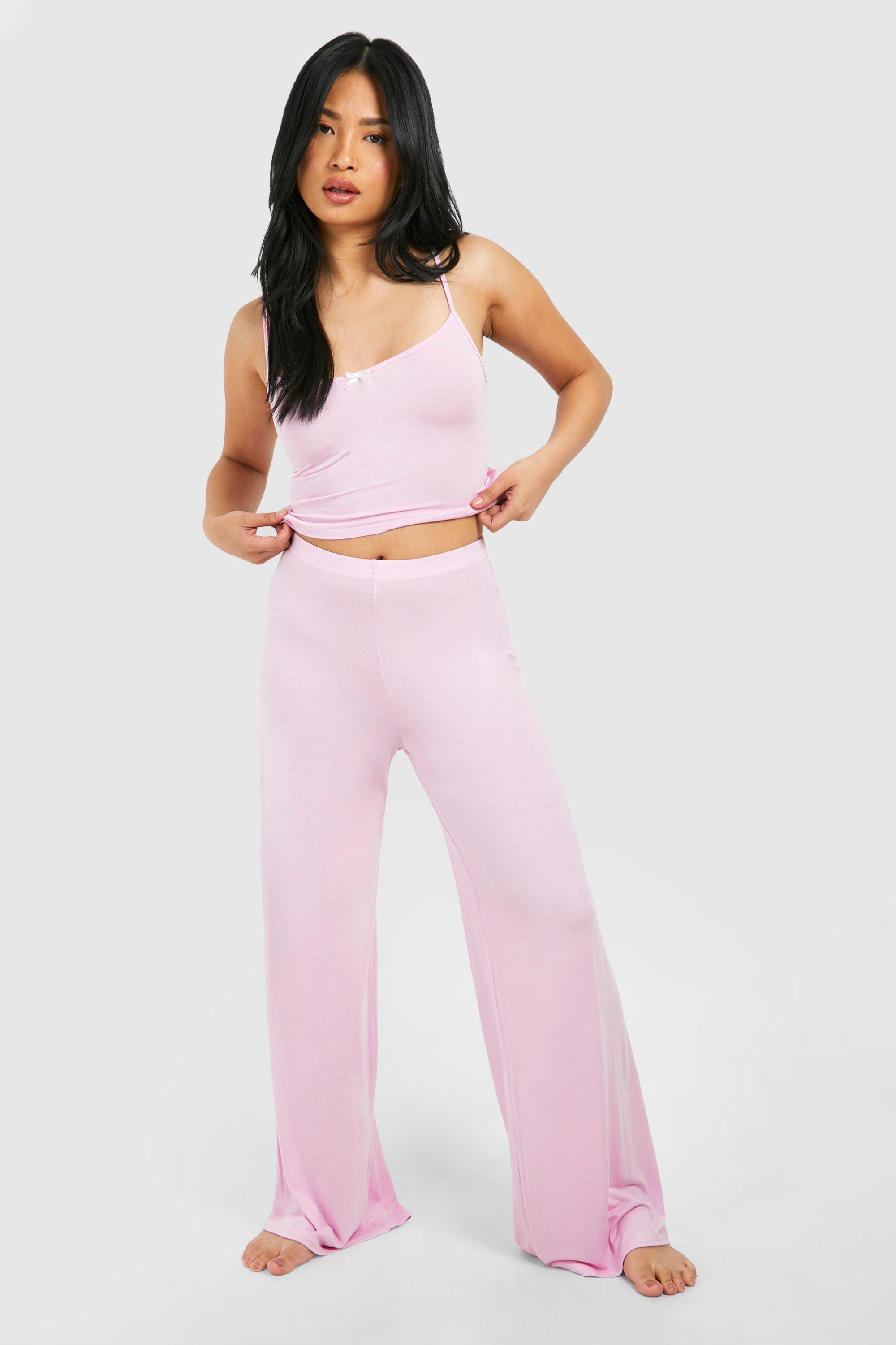 Womens Petite Soft Touch Pyjama Set - Pink - 10, Pink